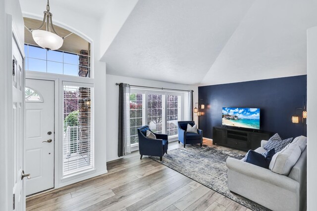 1308 S Drummond Rd, Spokane Valley, WA 99016 - entrance foyer with high vaulted ceiling and wood finished floors