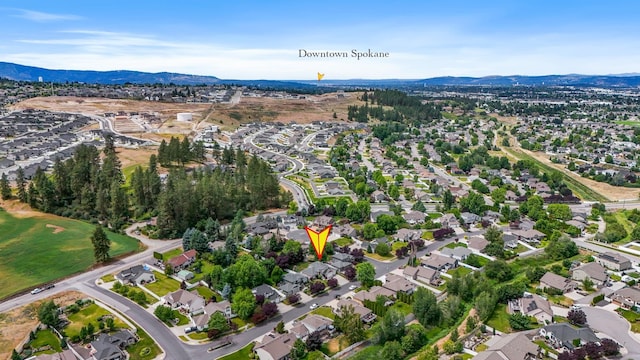 1308 S Drummond Rd, Spokane Valley, WA 99016 - aerial view of property and surrounding area with nearby suburban area