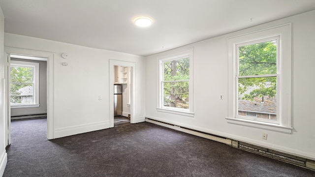 1622 W 10th Ave, Spokane, WA 99204 - spare room with a baseboard radiator and dark carpet