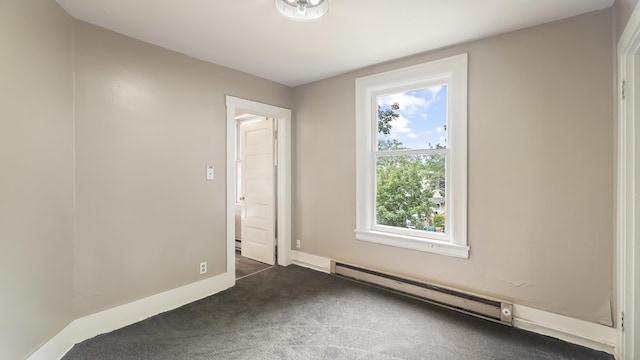 1622 W 10th Ave, Spokane, WA 99204 - empty room with baseboard heating and dark carpet