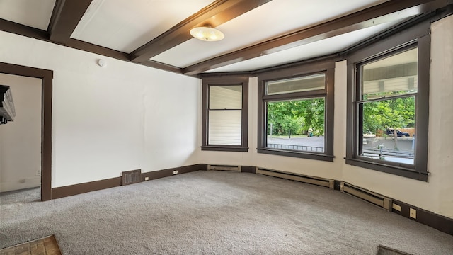 1622 W 10th Ave, Spokane, WA 99204 - empty room with carpet and beamed ceiling