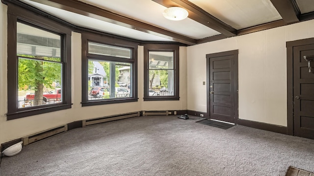 1622 W 10th Ave, Spokane, WA 99204 - carpeted spare room with beam ceiling