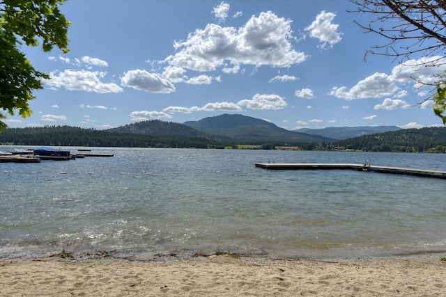33348 Lakeview Ln, Valley, WA 99181 - water view featuring a mountainous background and a floating dock