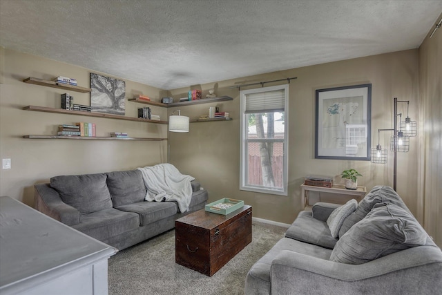 4526 N Walnut St, Spokane, WA 99205 - living room featuring carpet flooring and a textured ceiling