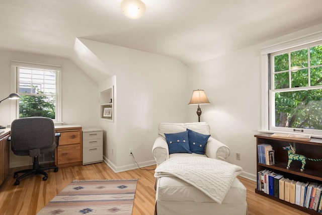 203 W 21st Ave, Spokane, WA 99203 - office space with healthy amount of natural light, light wood-style flooring, and vaulted ceiling