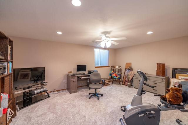 7106 S Moran View St, Spokane, WA 99224 - carpeted office featuring a ceiling fan and recessed lighting