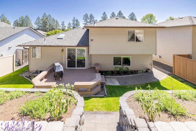 7106 S Moran View St, Spokane, WA 99224 - rear view of house with a wooden deck and a shingled roof