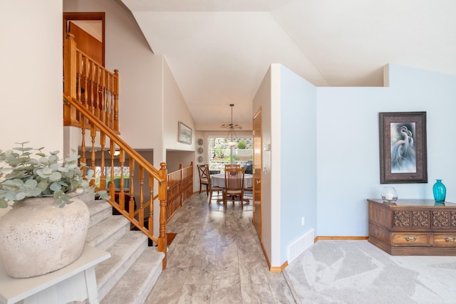 7106 S Moran View St, Spokane, WA 99224 - foyer entrance with stairway and vaulted ceiling