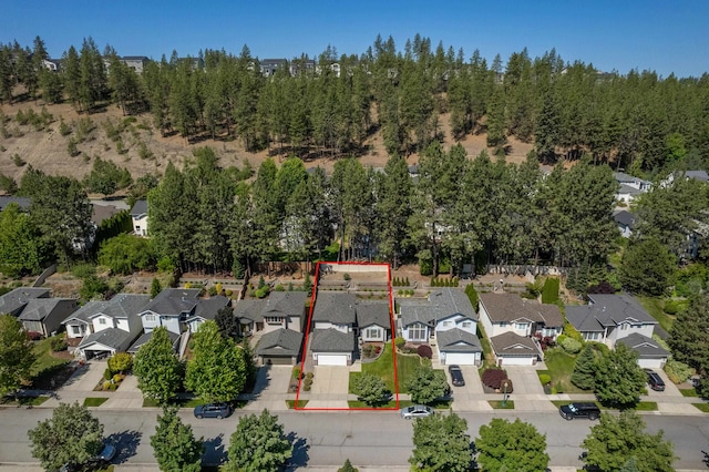 7106 S Moran View St, Spokane, WA 99224 - aerial view of residential area with property parcel outlined