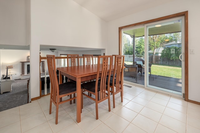5622 E Sheffield, Colbert, WA 99005 - dining room with light tile patterned floors and vaulted ceiling