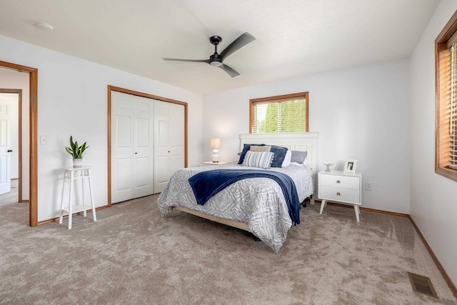 5622 E Sheffield, Colbert, WA 99005 - bedroom with carpet floors, a closet, and ceiling fan