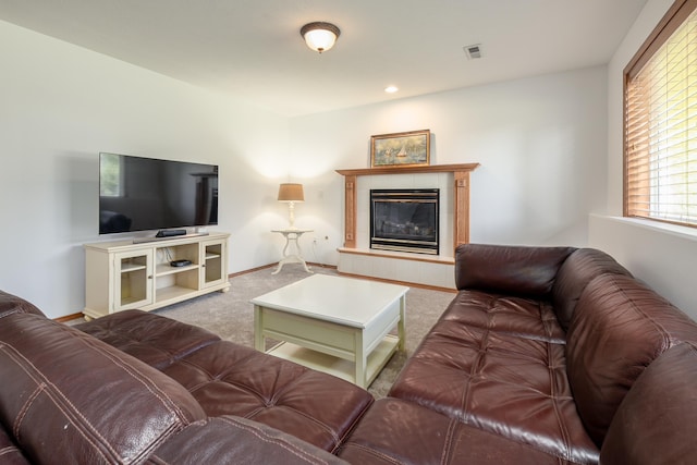 5622 E Sheffield, Colbert, WA 99005 - carpeted living area with a fireplace and baseboards