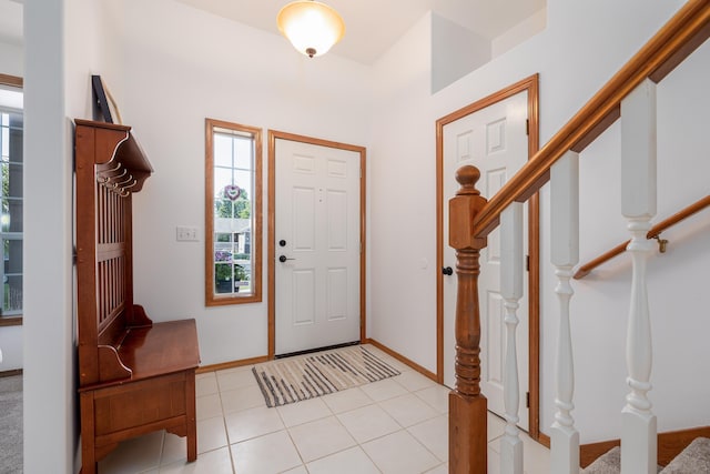 5622 E Sheffield, Colbert, WA 99005 - foyer entrance with stairs and light tile patterned floors