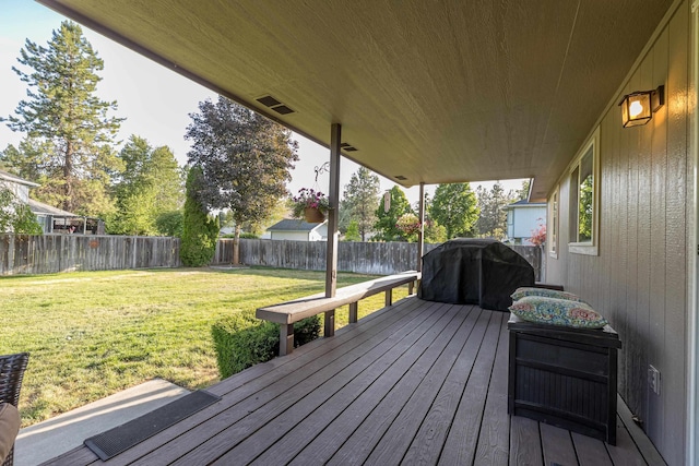 5622 E Sheffield, Colbert, WA 99005 - deck featuring a fenced backyard and grilling area