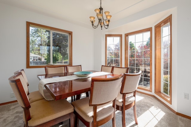 5622 E Sheffield, Colbert, WA 99005 - dining room featuring light colored carpet and a chandelier