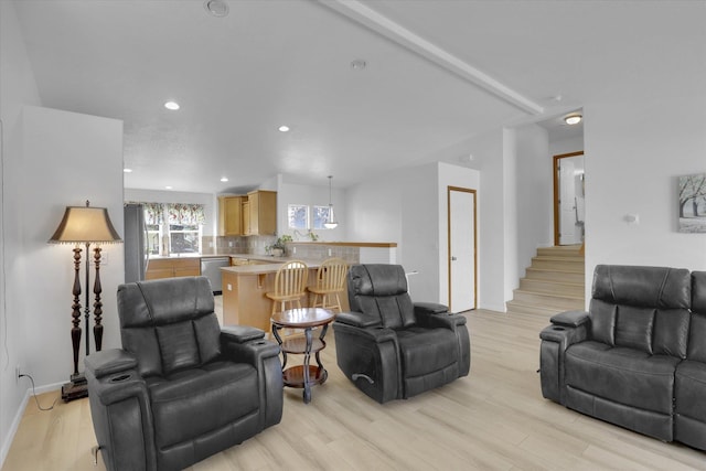 1707 E Vanetta Ave, Spokane, WA 99217 - living area featuring light wood finished floors and recessed lighting