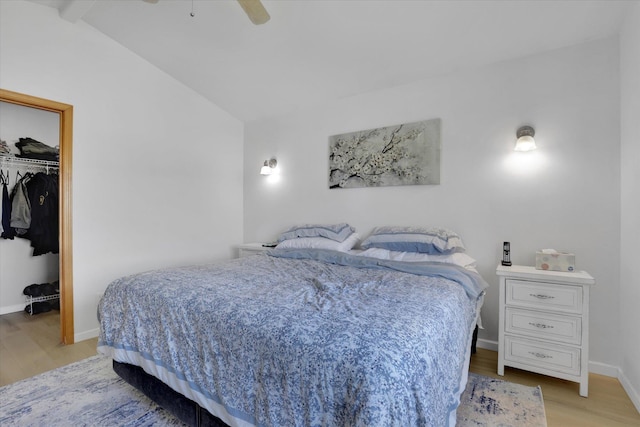 1707 E Vanetta Ave, Spokane, WA 99217 - bedroom with light wood finished floors, lofted ceiling, a closet, a spacious closet, and a ceiling fan