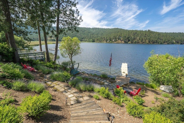 2008 S Zephyr Rd, Liberty Lake, WA 99019 - dock area with a view of trees and a water view