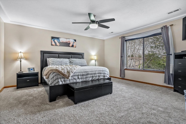 2813 S Steen Ln, Greenacres, WA 99016 - carpeted bedroom with ornamental molding and a ceiling fan