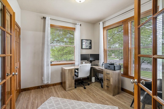 2813 S Steen Ln, Greenacres, WA 99016 - office with baseboards and light wood-type flooring