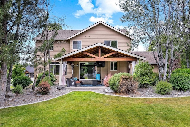 2813 S Steen Ln, Greenacres, WA 99016 - back of house featuring a lawn and a shingled roof