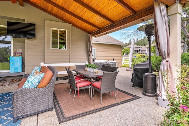 2813 S Steen Ln, Greenacres, WA 99016 - view of patio featuring outdoor dining space and a grill