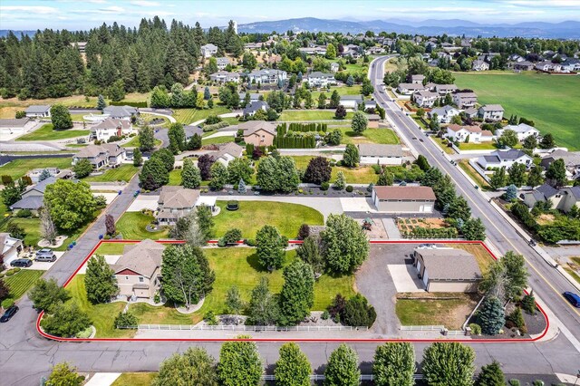 2813 S Steen Ln, Greenacres, WA 99016 - aerial view of residential area featuring property boundaries highlighted