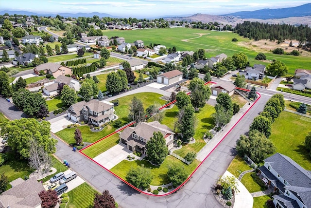 2813 S Steen Ln, Greenacres, WA 99016 - aerial view of residential area featuring a mountainous background