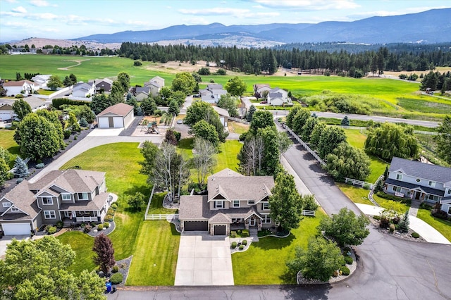 2813 S Steen Ln, Greenacres, WA 99016 - aerial view of residential area with a mountain backdrop