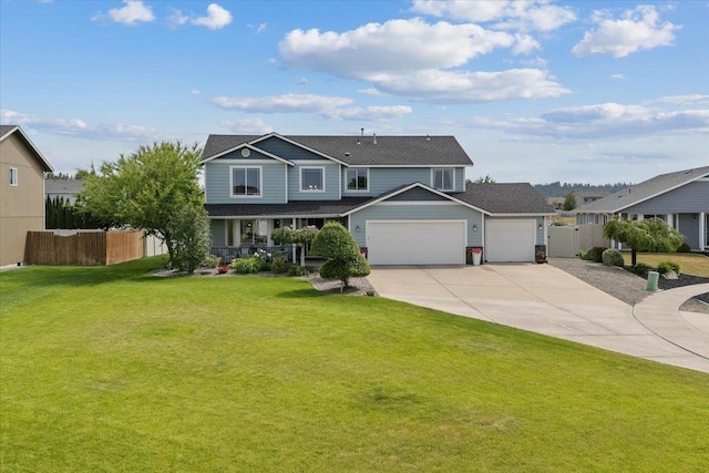 9713 W Sage Ct, Cheney, WA 99004 - craftsman-style house featuring a garage, a porch, driveway, and a shingled roof