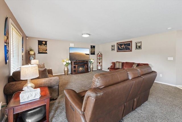 9713 W Sage Ct, Cheney, WA 99004 - carpeted living room featuring a fireplace and baseboards