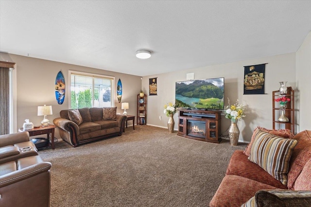 9713 W Sage Ct, Cheney, WA 99004 - carpeted living area with a glass covered fireplace and baseboards