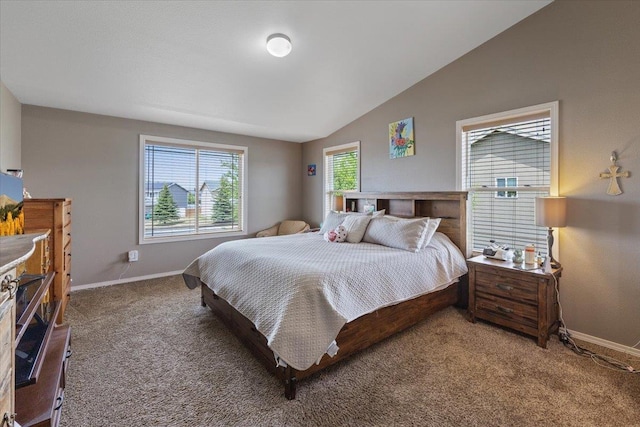 9713 W Sage Ct, Cheney, WA 99004 - bedroom featuring light colored carpet and vaulted ceiling