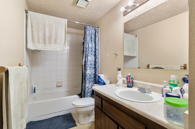 1526-1528 E Rowan Ave, Spokane, WA 99207 - bathroom with vanity, shower / bath combo with shower curtain, and a textured ceiling