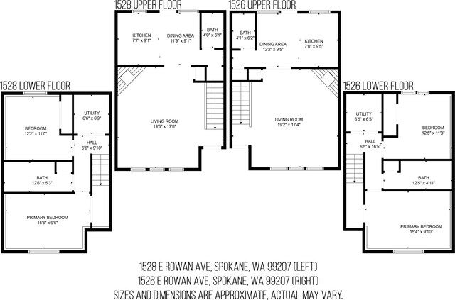 1526-1528 E Rowan Ave, Spokane, WA 99207 - view of property floor plan