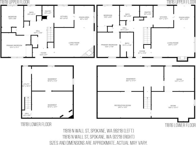 11816-11818 N Wall St, Spokane, WA 99218 - view of property floor plan