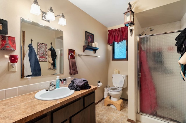 11816-11818 N Wall St, Spokane, WA 99218 - bathroom with vanity, a stall shower, and tasteful backsplash