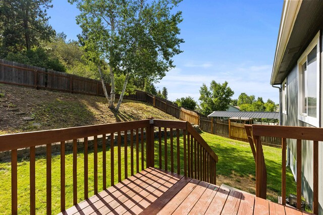 18108 E Crescent Dr, Greenacres, WA 99016 - wooden terrace featuring a fenced backyard