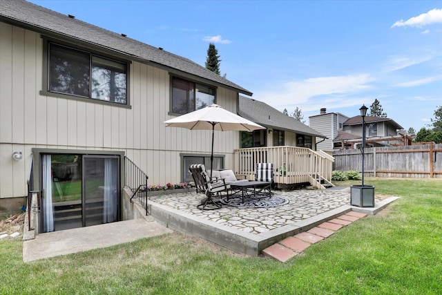 4319 S Myrtle St, Spokane, WA 99223 - rear view of property with a patio and roof with shingles