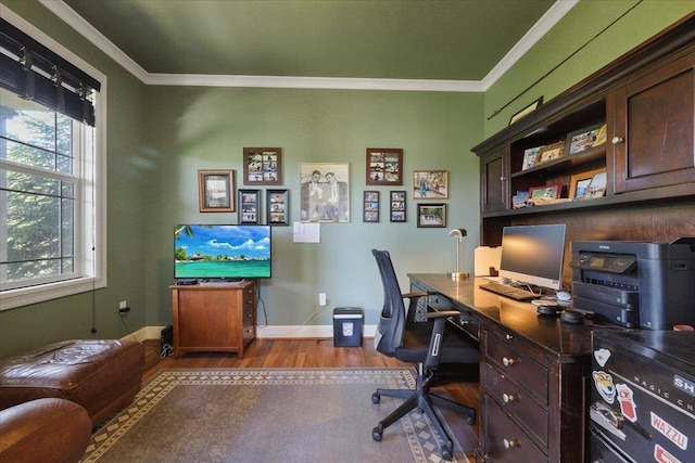 1716 W Country Hunt Ln, Spokane, WA 99224 - office area with wood finished floors and ornamental molding