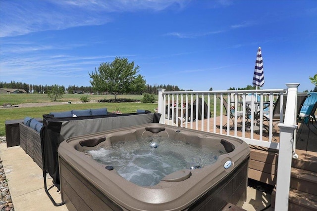 1716 W Country Hunt Ln, Spokane, WA 99224 - wooden deck featuring a hot tub