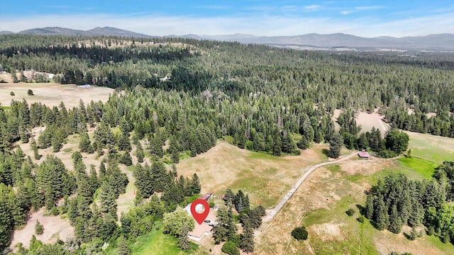 42503 N Regal Rd, Elk, WA 99009 - aerial overview of property's location with a forest and a mountainous background