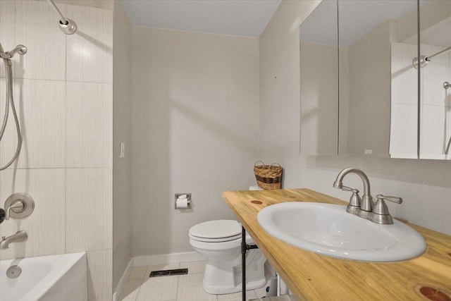 5318 N Walnut St, Spokane, WA 99205 - bathroom featuring shower / bath combination, tile patterned flooring, and vanity