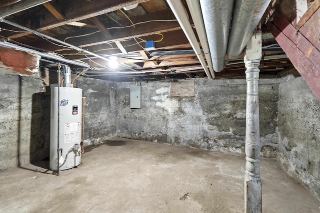 411 S Ferrall St, Spokane, WA 99202 - unfinished below grade area with water heater and electric panel