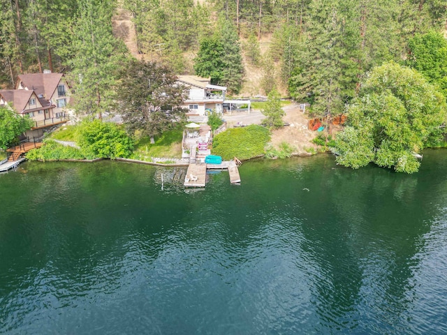 6519I Myrtle Dr, Nine Mile Falls, WA 99026 - aerial view of property and surrounding area with a nearby body of water and a forest
