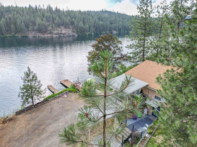 6519I Myrtle Dr, Nine Mile Falls, WA 99026 - water view with a forest and a floating dock