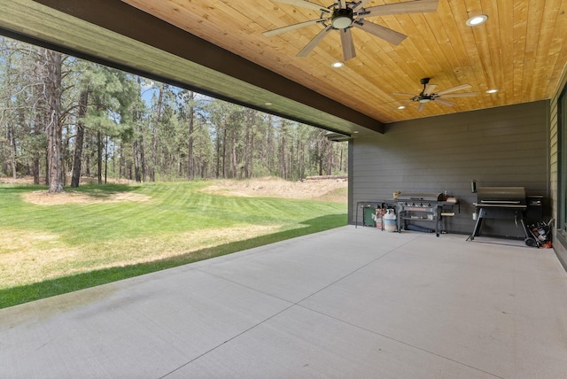 7617 S Cedar Rd, Spokane, WA 99224 - view of patio featuring a ceiling fan and grilling area
