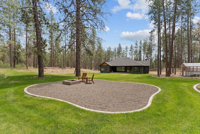 7617 S Cedar Rd, Spokane, WA 99224 - view of grassy yard featuring an outdoor fire pit