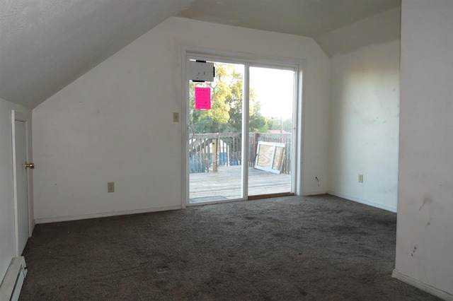 2613 W Gardner Ave, Spokane, WA 99201 - bonus room with a baseboard heating unit, vaulted ceiling, and carpet flooring