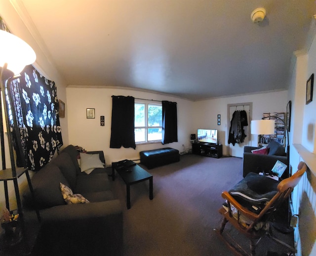 2613 W Gardner Ave, Spokane, WA 99201 - living room featuring carpet flooring and crown molding